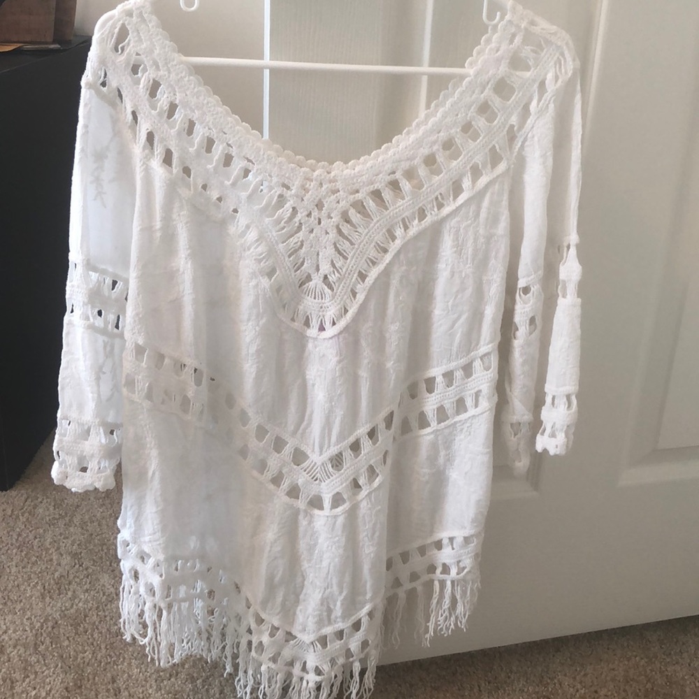 Pink lily “Catch A Moment Crochet Blouse”